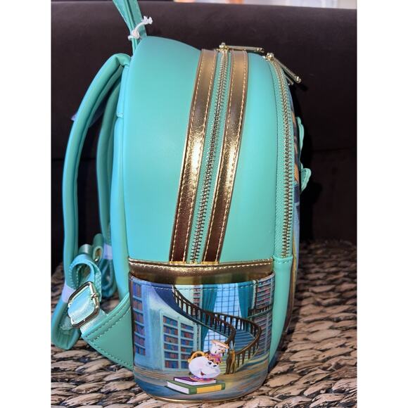 Loungefly Disney Beauty and the Beast Belle Library Mini Backpack Wallet - Picture 5 of 9